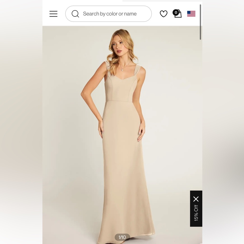 Azazie Denise Bridesmaids dress champagne size A4.